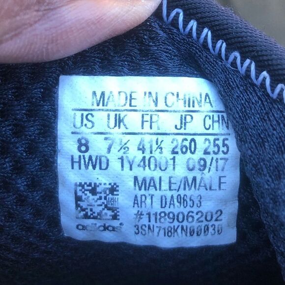Adidas mens black gray athletic sneakers size 8 - Picture 6 of 7